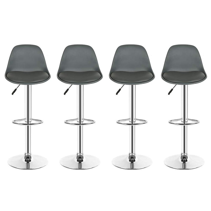 Barhocker 4er-Set, 360° Drehbar und Höhenverstellbar, Barhocker Barstuhl aus PU-Leder (4, grau) 4 Gr