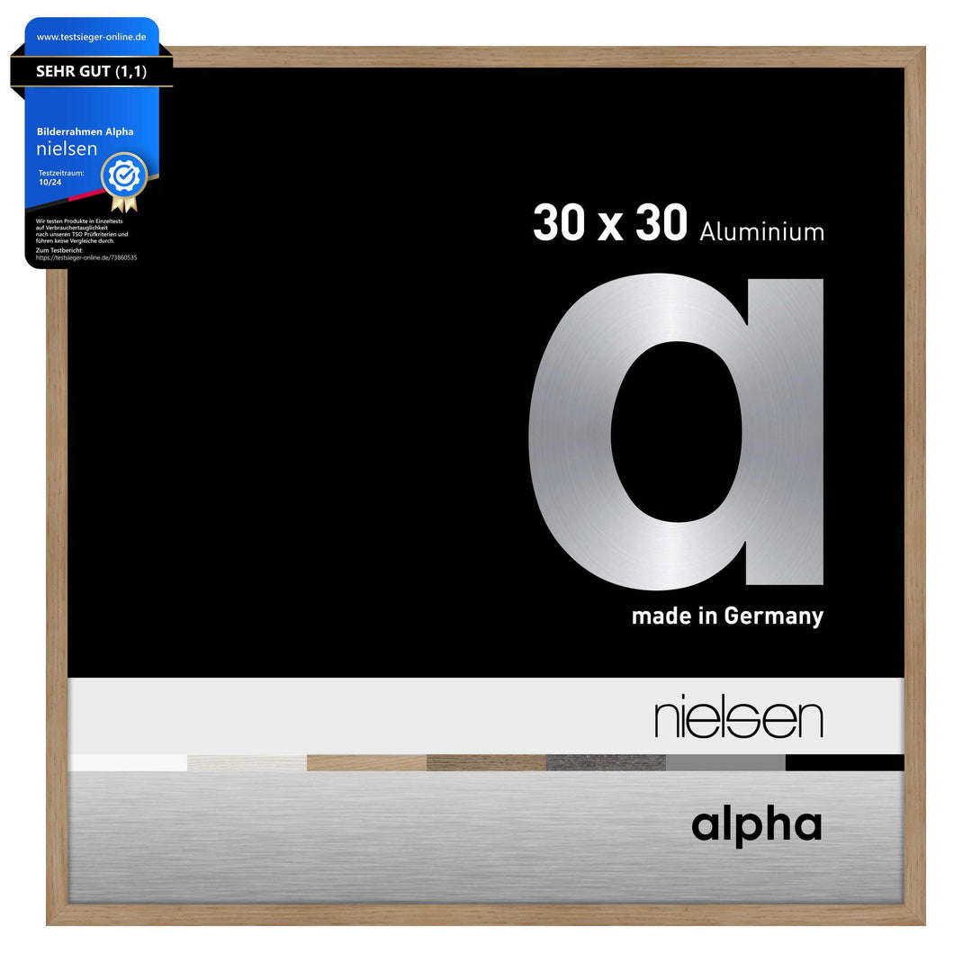 nielsen Aluminium Bilderrahmen Alpha, 30x30 cm, Eiche Eiche 30 x 30 cm, Eiche 30 x 30 cm