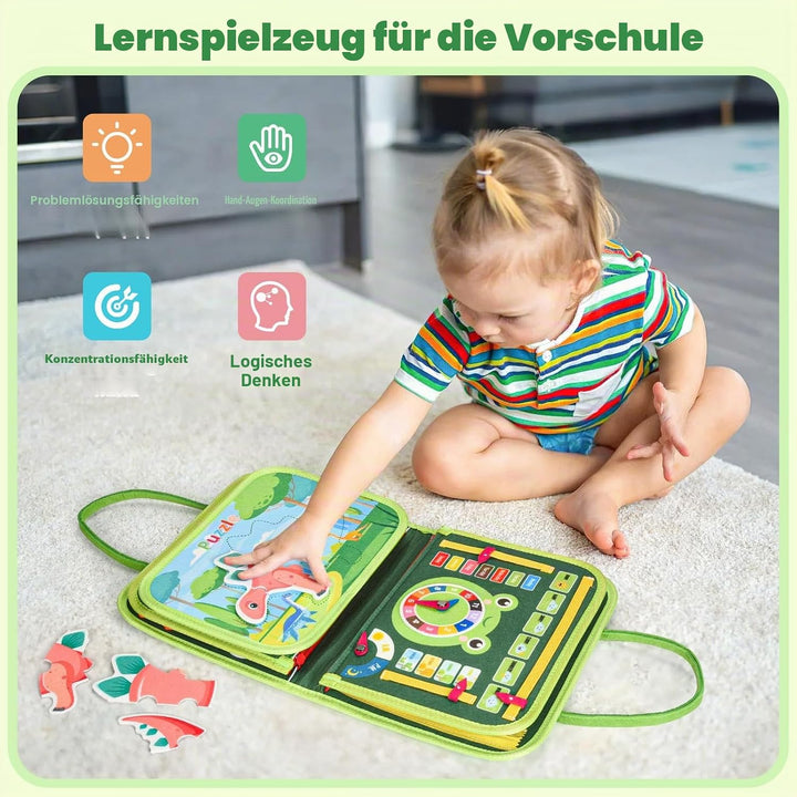 Busy Board Montessori Spielzeug - Motorikbrett & Sensorik Activity Board für Kleinkinder- Reisespiel