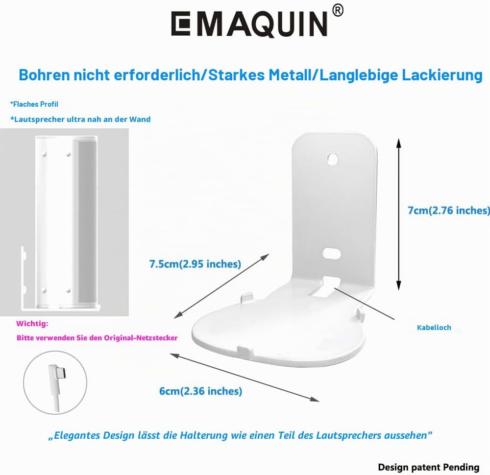 Wandhalterung für Sonos Roam/Sonos Roam SL Lautsprecher(Kompatibel mit Sonos Roam und Sonos Roam SL,