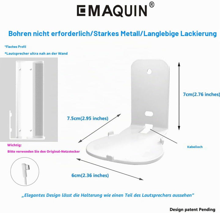 Wandhalterung für Sonos Roam/Sonos Roam SL Lautsprecher(Kompatibel mit Sonos Roam und Sonos Roam SL,
