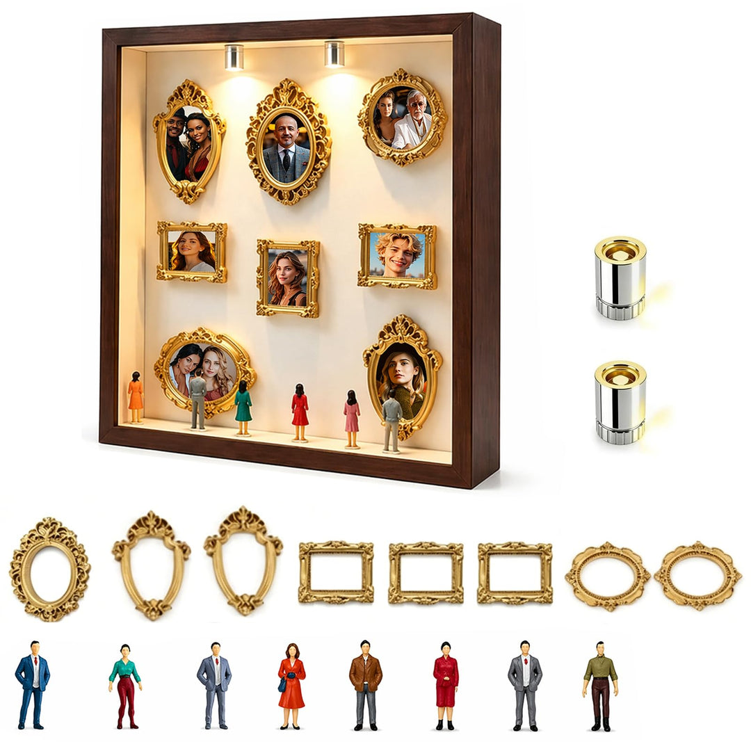 DIY Mini Museum Silhouette Box, Mini Bilderrahmen Vintage, Miniatur Museum mit LED, Kreatives Erinne