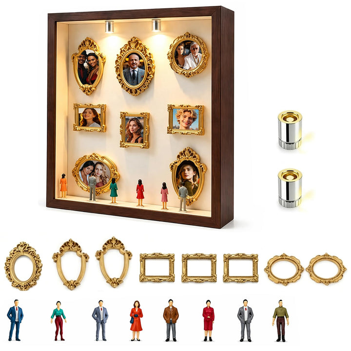 DIY Mini Museum Silhouette Box, Mini Bilderrahmen Vintage, Miniatur Museum mit LED, Kreatives Erinne