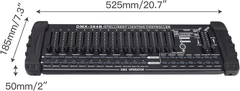 UKing DMX Controller, 384 Kanäle DMX512 Controller Konsole 240 Programmierbar Szenen für Dmx Steueru