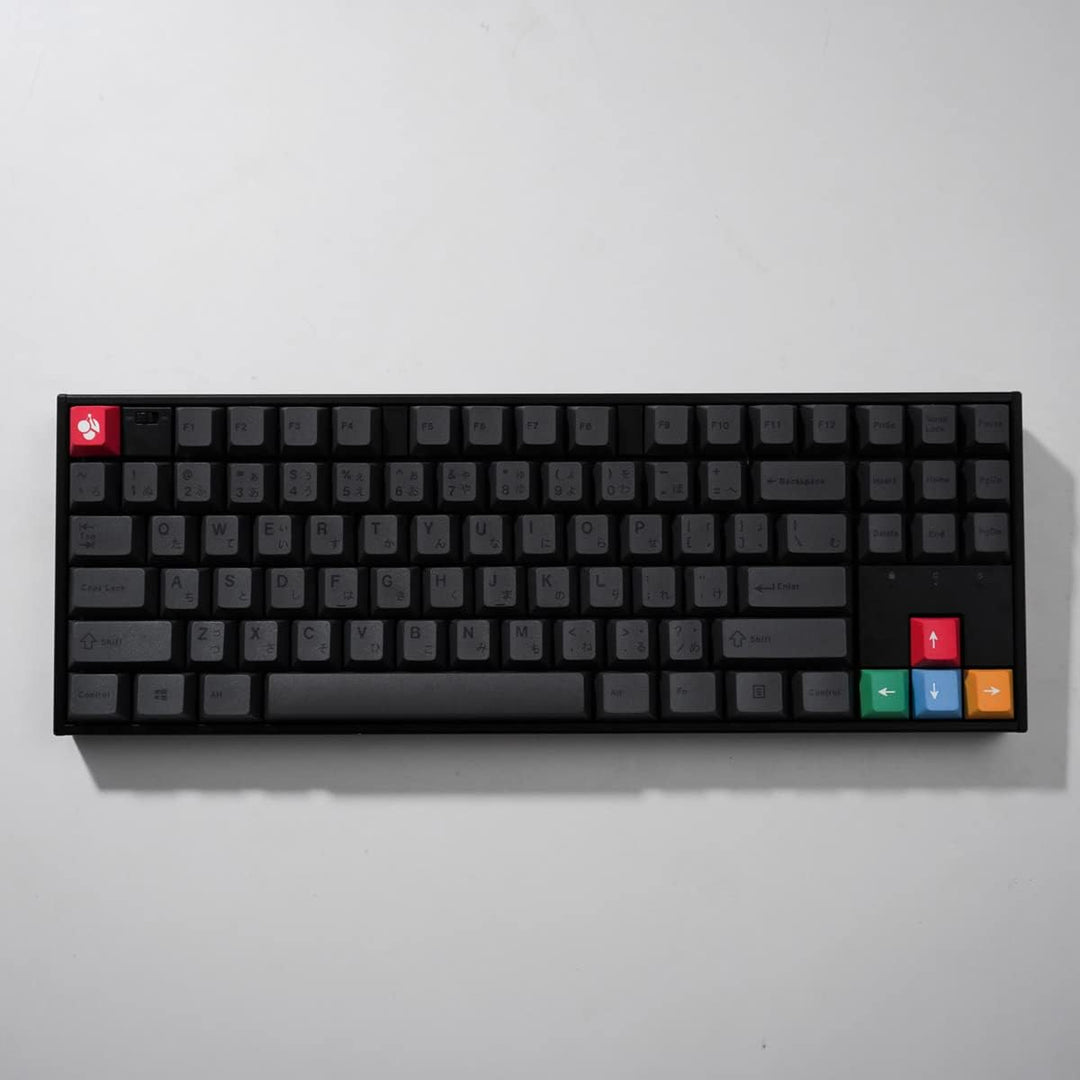 PBT Tastenkappen 130 Tasten Dye Sub Cherry Profile Japanese Gray Keycaps Set for 61/87/104/108 Cherr