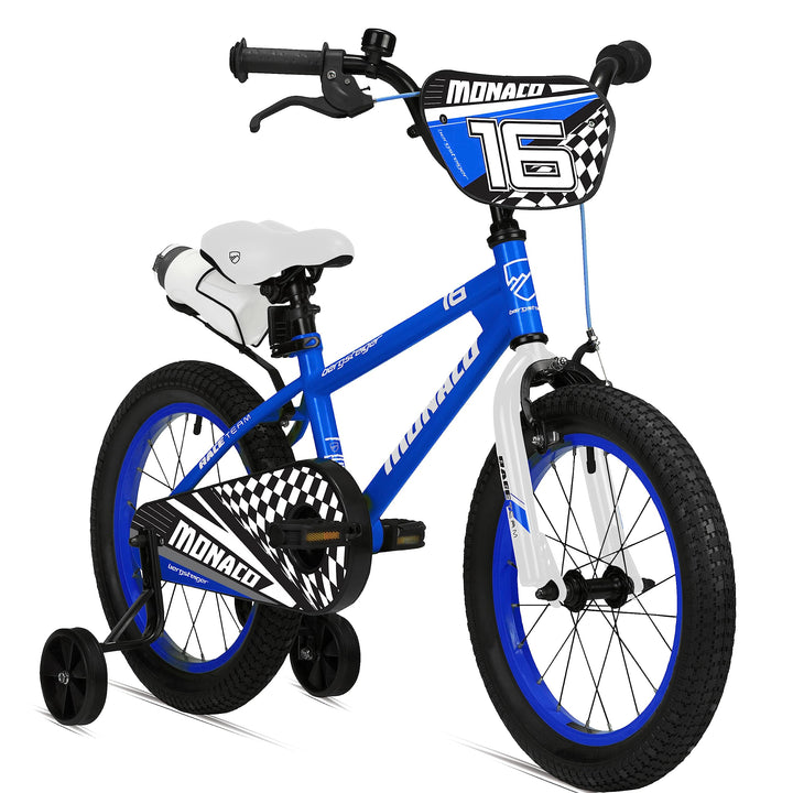Bergsteiger Monaco 16 Zoll Kinderfahrrad, geeignet für 4, 5, 6 Jahre, BMX, Stützräder, Rücktrittbrem