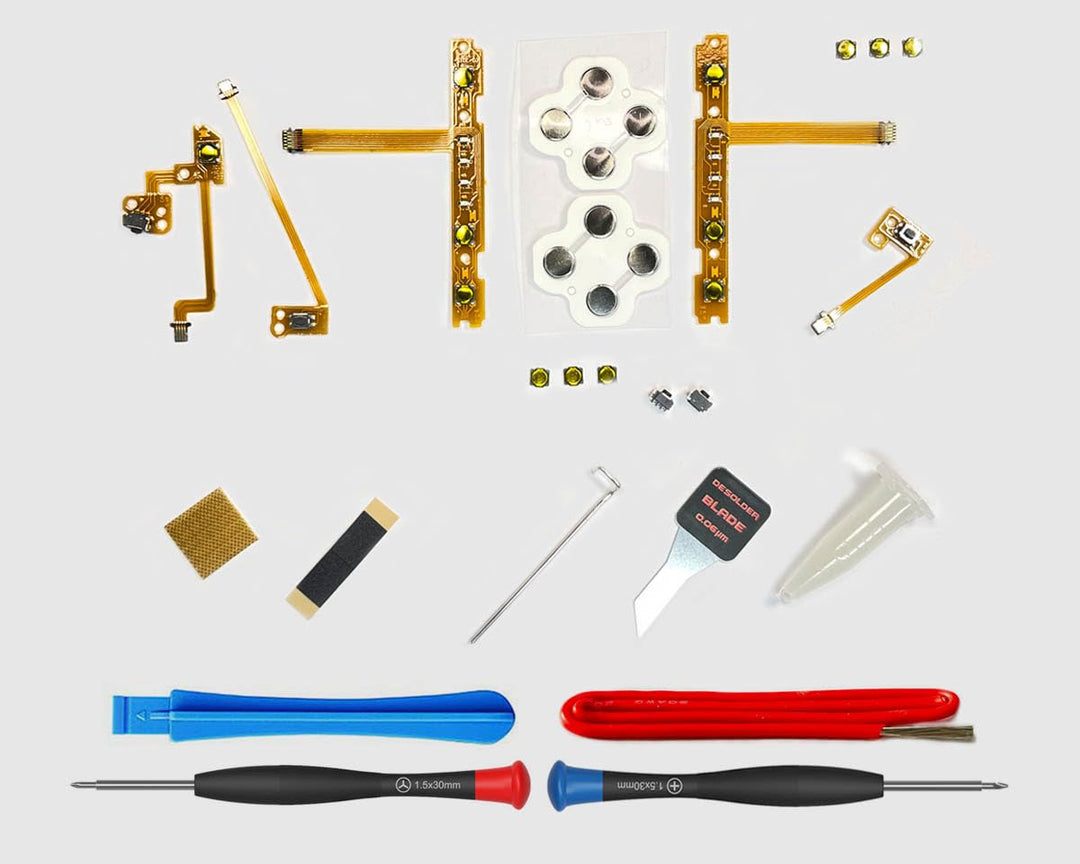 ElecGear Entlötklinge und Werkzeuge + Flexkabel und Mikro-Taktilschalter Ersatz für Joy-Con Controll