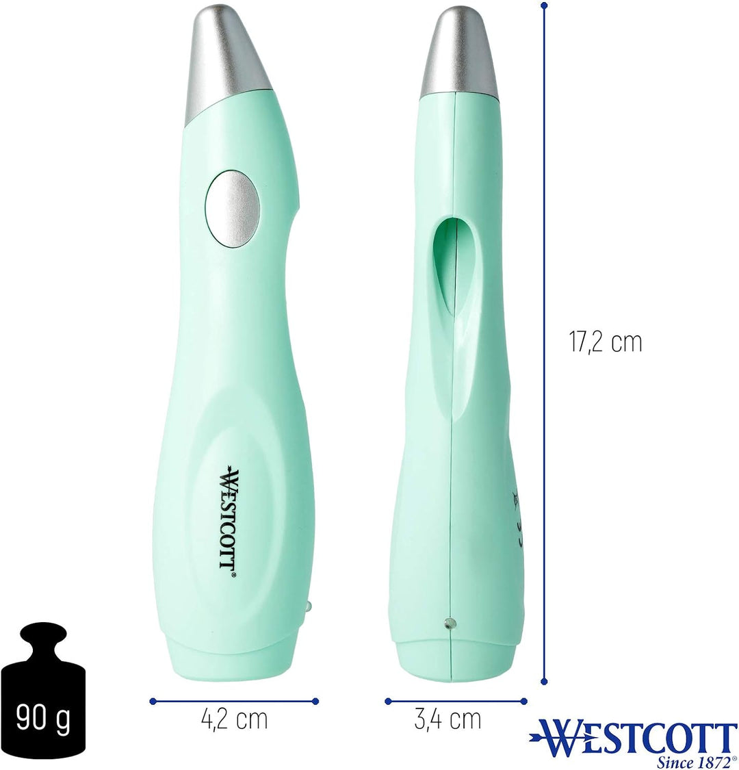 Westcott Elektrischer Farbsprühstift, Airbrush-Set für Kinder mit 12 Filzstiften & 19 Schablonen zum