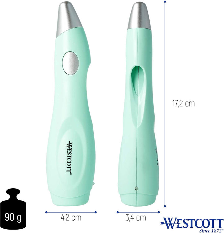 Westcott Elektrischer Farbsprühstift, Airbrush-Set für Kinder mit 12 Filzstiften & 19 Schablonen zum