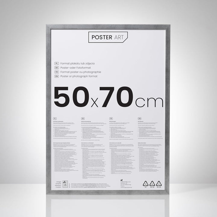 POSTER ART Bilderrahmen Set 2 Stück 50x70 cm Silber gealtert San Diego | Zum Aufhängen aus MDF und A