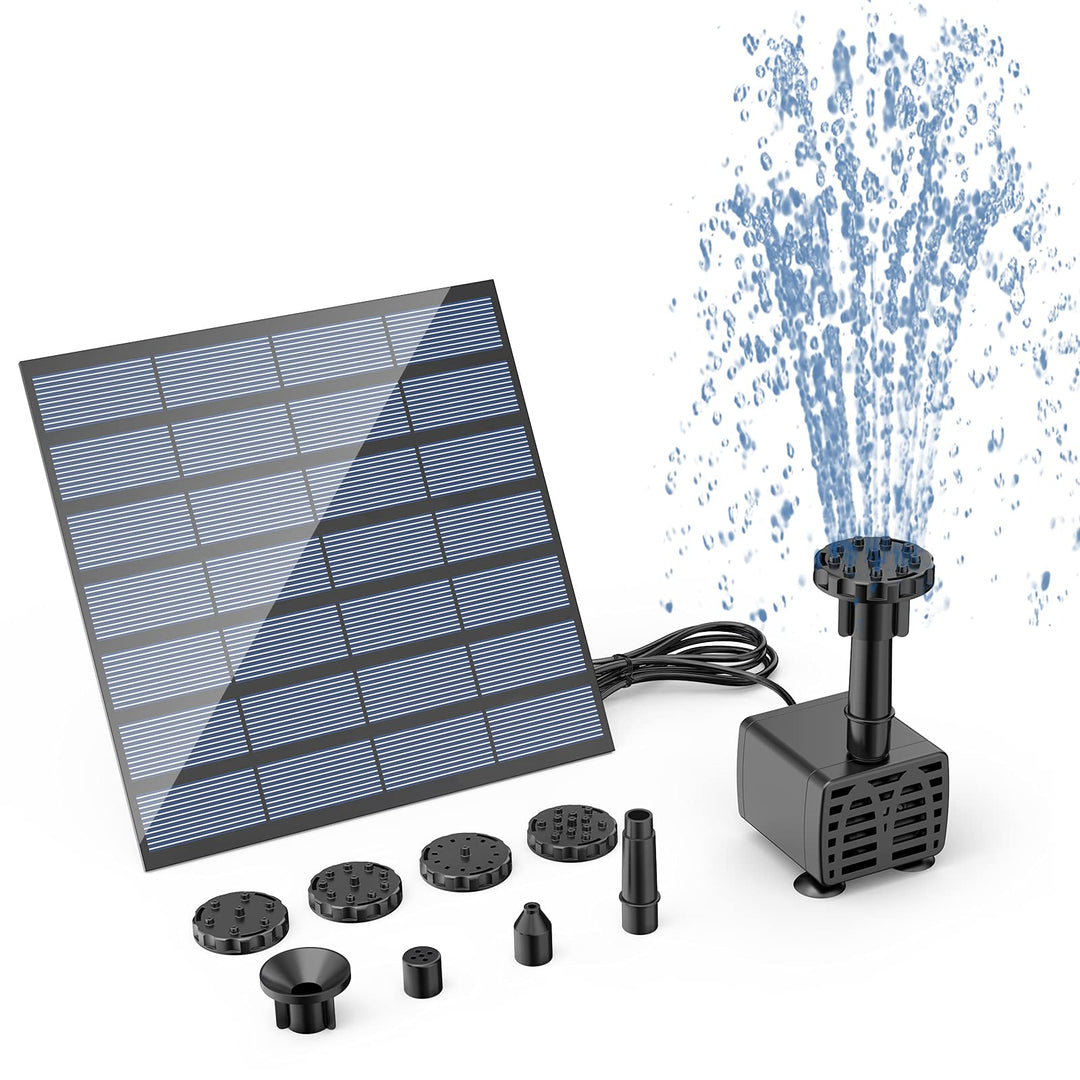 AISITIN Solar Springbrunnen für Aussen 1.5W DIY Solarbrunnen für Draussen 2025 Upgrade Solarpumpe mi