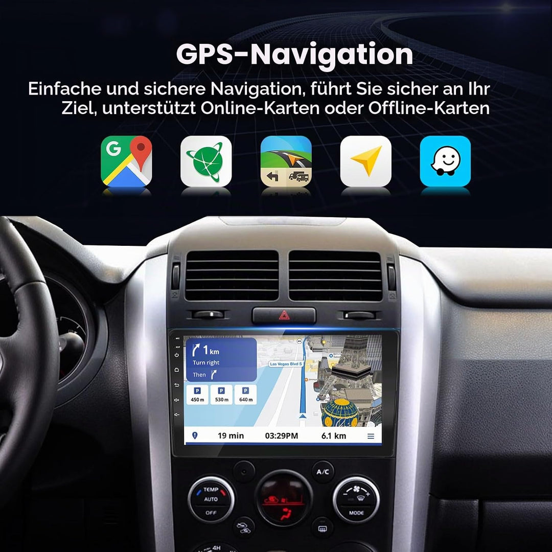 EZoneTronics Android 10.1 Autoradio Stereo für Suzuki Grand Vitara 2006-2013 9-Zoll-Touchscreen High