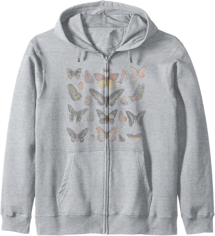 Trendy Collage Of Butterflies Distressed Kapuzenjacke