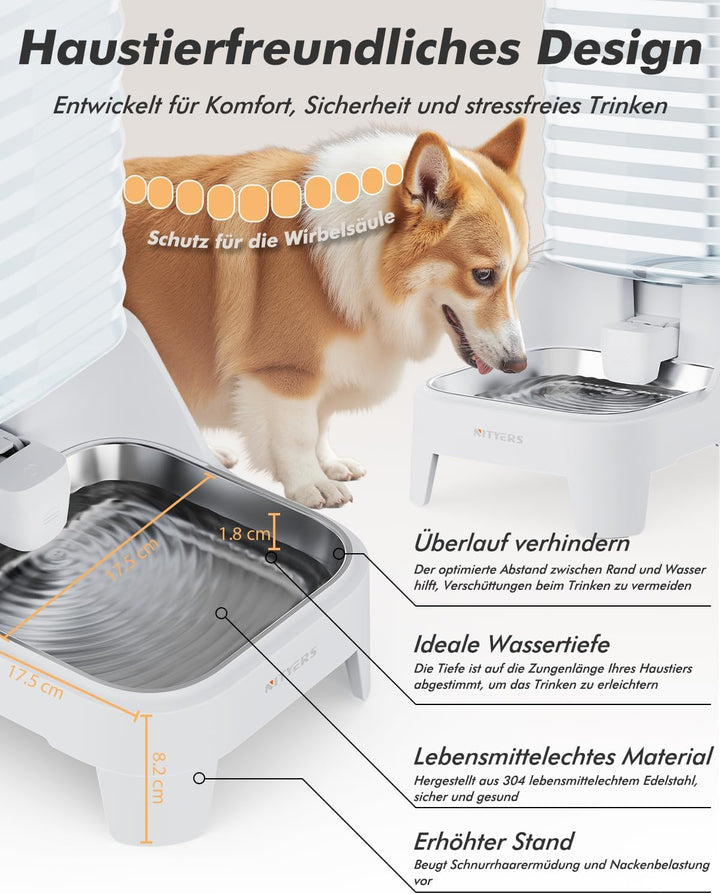 6L Wasserspender für Hunde und Katzen mit patentiertem Wasserhahn, wasserspender Katze mit Filter,ve