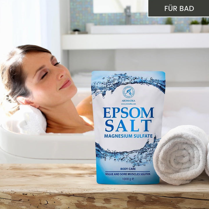 Epsom Salz 5kg - Bittersalz - Magnesiumsulfat - Badesalz für Magnesiumbäder - 100% Natürliches Bitte