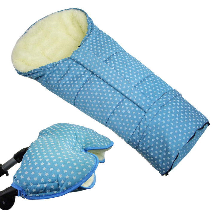 BAMBINIWELT KOMBI-ANGEBOT MUFF + Winterfusssack/MUMIE- aus Lammwolle für Kinderwagen, Buggy, Schlitt