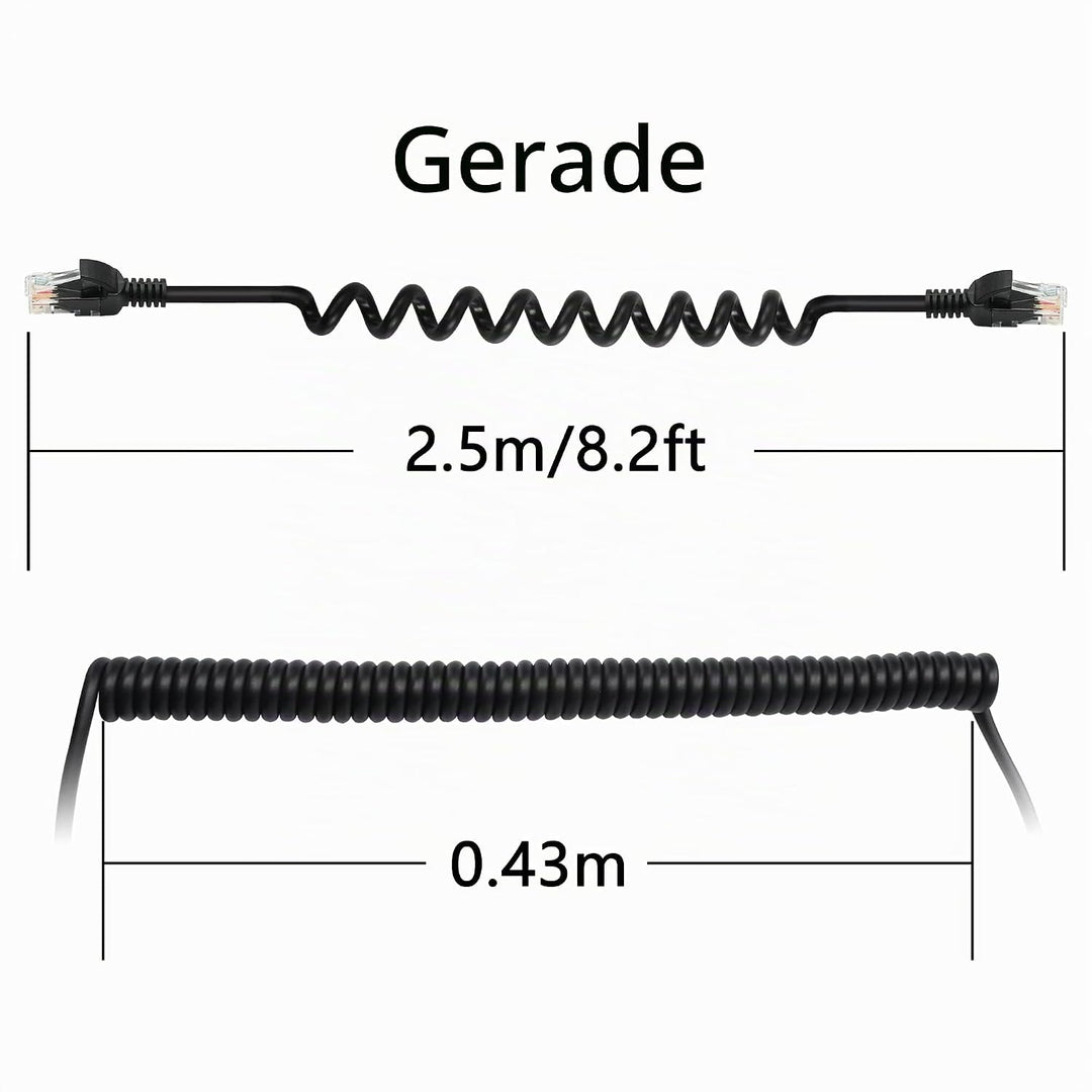 RIIEYOCA Cat5e Ethernet Spiralkabel Aufrollbares Kabel RJ45 Netzwerk LAN Spiralkabel für Laptops, De