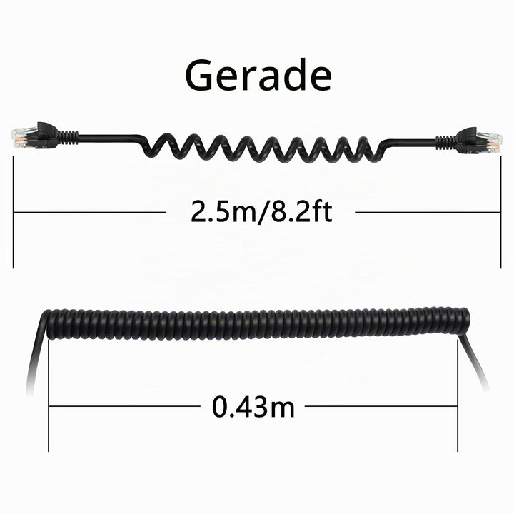 RIIEYOCA Cat5e Ethernet Spiralkabel Aufrollbares Kabel RJ45 Netzwerk LAN Spiralkabel für Laptops, De