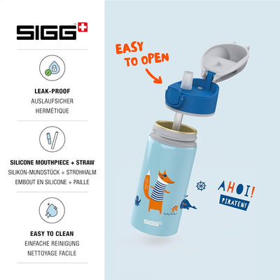 SIGG - Alu Trinkflasche Kinder - Miracle - Mit Trinkhalm - Auslaufsicher - Federleicht - BPA-frei -