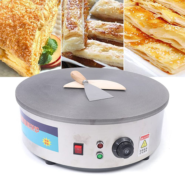 Profi Crepes Maker Machine,CrepesgeräT Platte,Crepespfanne Pfannkuchenpfanne Antihaftbeschichtung Zu