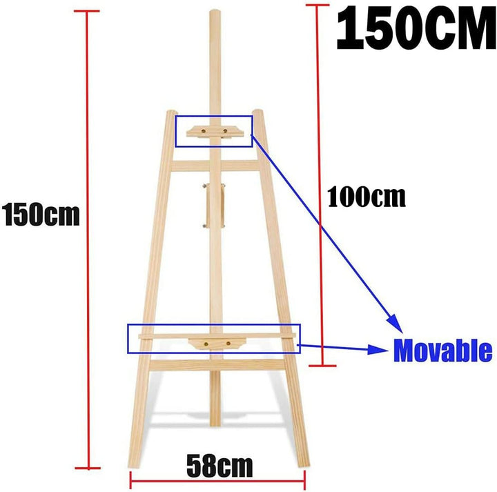 Studio-Staffelei Künstlerstaffelei Malerei Staffelei Ständer 1,5 m Holz A-Frame Faltstaffelei Leinwa
