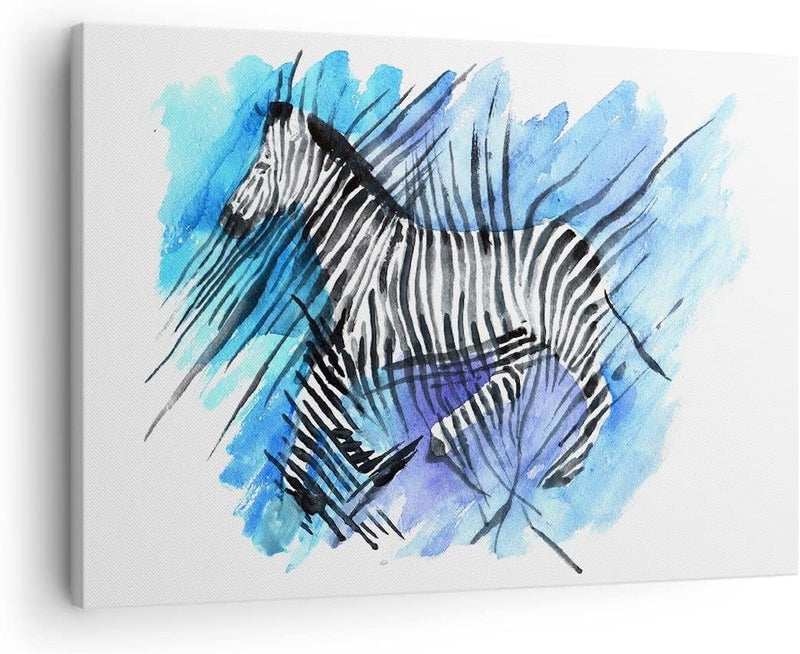 Bilder auf Leinwand Zebra Streifen Tierwelt Pelz Leinwandbild 70x50cm Wandbilder Dekoration Wohnzimm