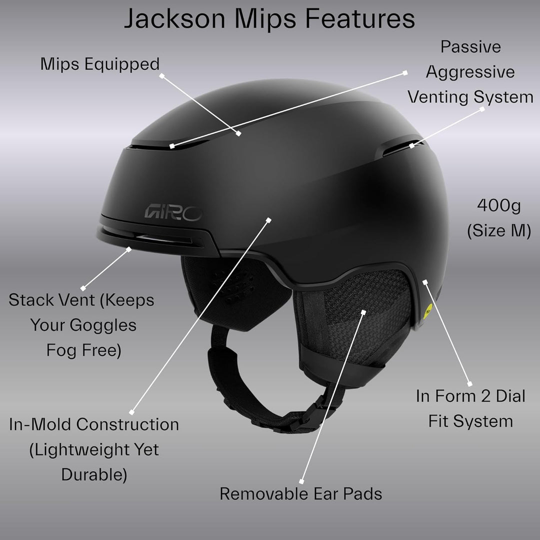 Giro Herren Jackson MIPS Ski-/Snowboardhelm M Matte Black, M Matte Black