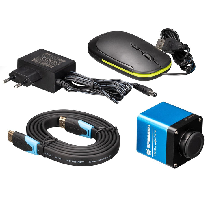 Bresser MikroCam Mini Full HD HDMI - Kompakte HDMI Kamera für Mikroskoparbeiten, Schule, Präsentatio