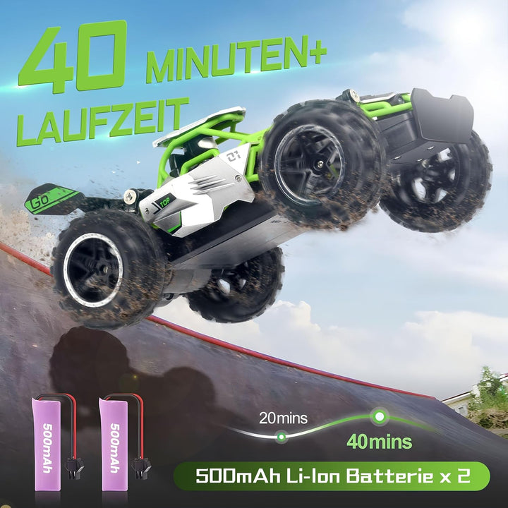 Pmgud Ferngesteuertes Auto, 2,4 GHz 1:18 Proportional 2WD 20+ km/h Hobby Offroad Monster RC Truck, w