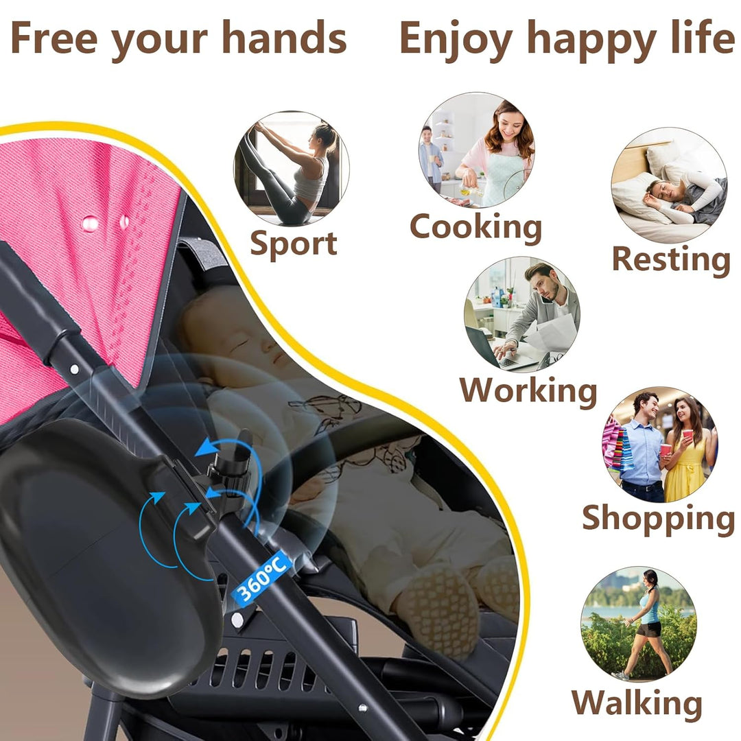 Kinderwagenschaukler, Wiederaufladbar Kinderwagen Wackler Schlafhilfe Für Baby, 5 Einstellbare Schau