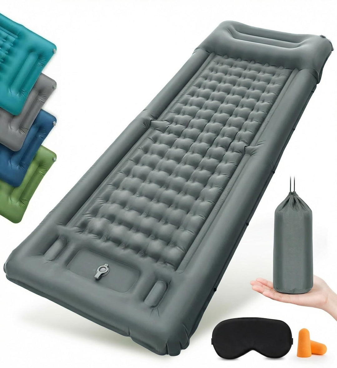 Luftmatratze Camping Matratze 12CM mit Fusspumpe Isomatte Camping mit Integrierten Kopfkissen für Ca