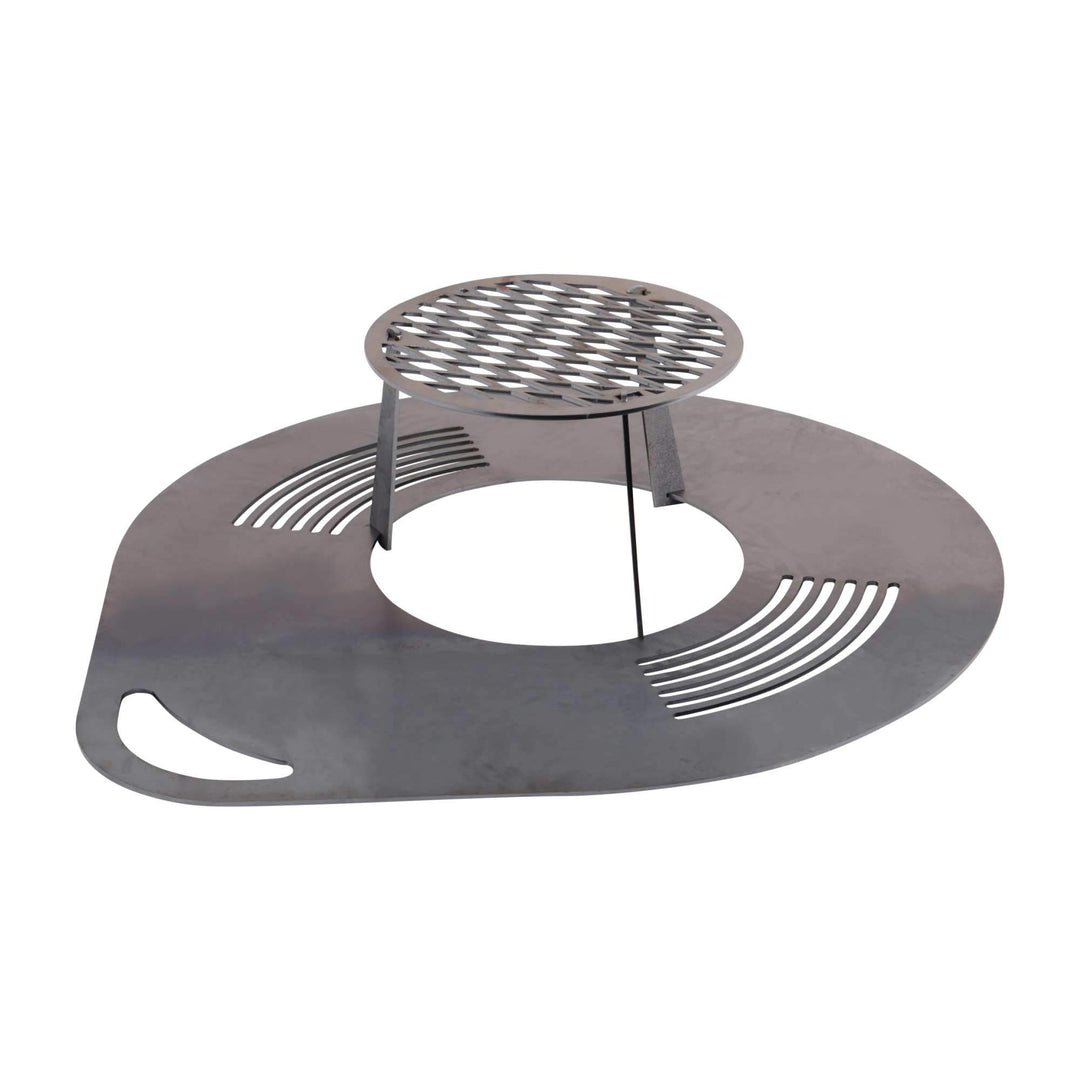 UNUS Grillplatte, 60 cm Durchmesser, runde Feuerplatte für Grill, Feuertonne oder Raketenofen, zweis