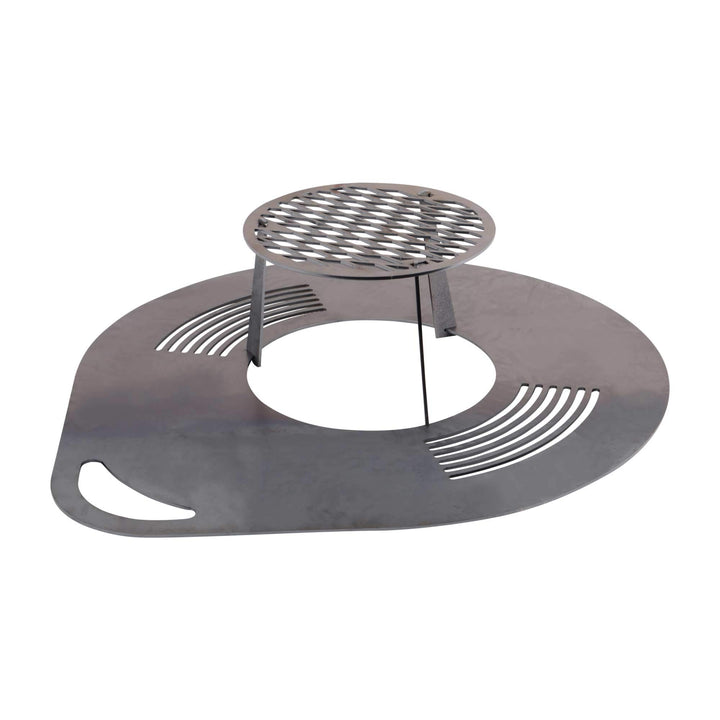 UNUS Grillplatte, 60 cm Durchmesser, runde Feuerplatte für Grill, Feuertonne oder Raketenofen, zweis
