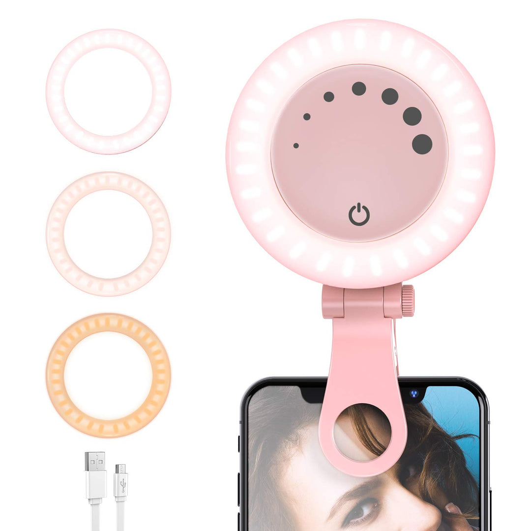 Ringlicht Laptop Videokonferenz Licht, LED Ringleuchte Dimmbare Webcam Beleuchtung mit Clip für Self