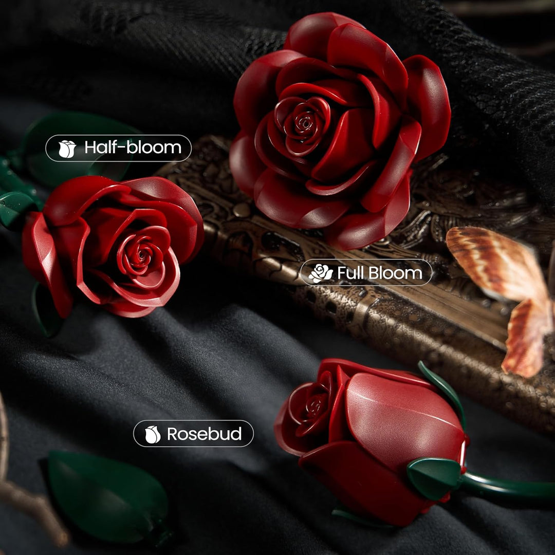 Millionspring Burgunderroter Rosenstrauss-Bausatz mit 12 burgunderroten künstlichen Rosen. Geschenke