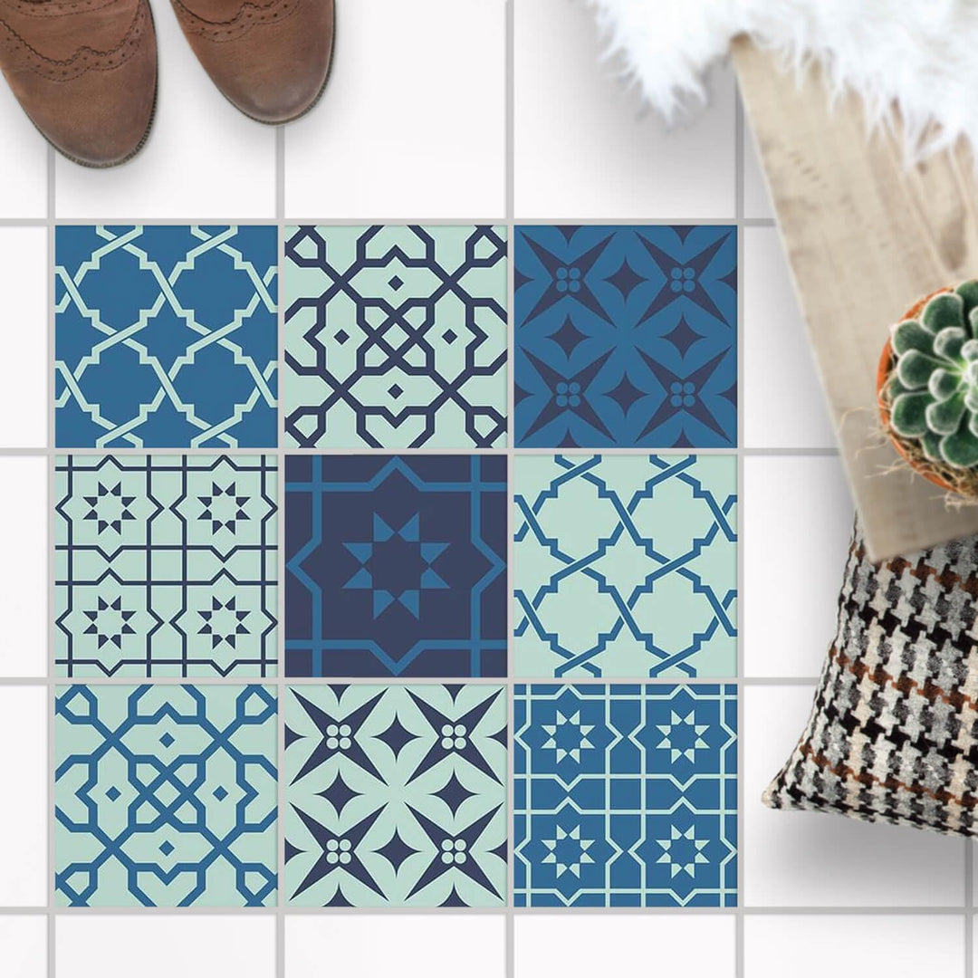 PVC Klebe-Fliesen für - [ Boden Fliesen ] - Aufkleber Folie Sticker für Boden-Fliesen - Küche oder B