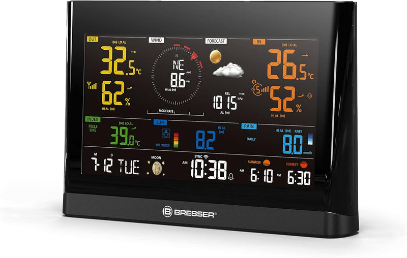 Bresser zusätzliche Basisstation für 7003300 WLAN Comfort Wettercenter Funk Wetterstation mit Farbdi