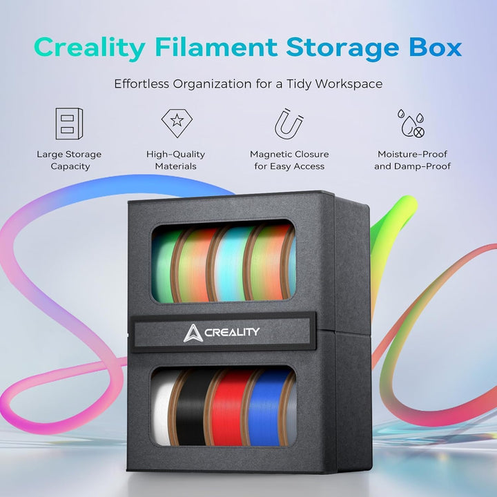 Creality 3D-Drucker-Filament-Aufbewahrung, robuster 3D-Drucker-Metallhalter, staubdicht, stabil, 2-s