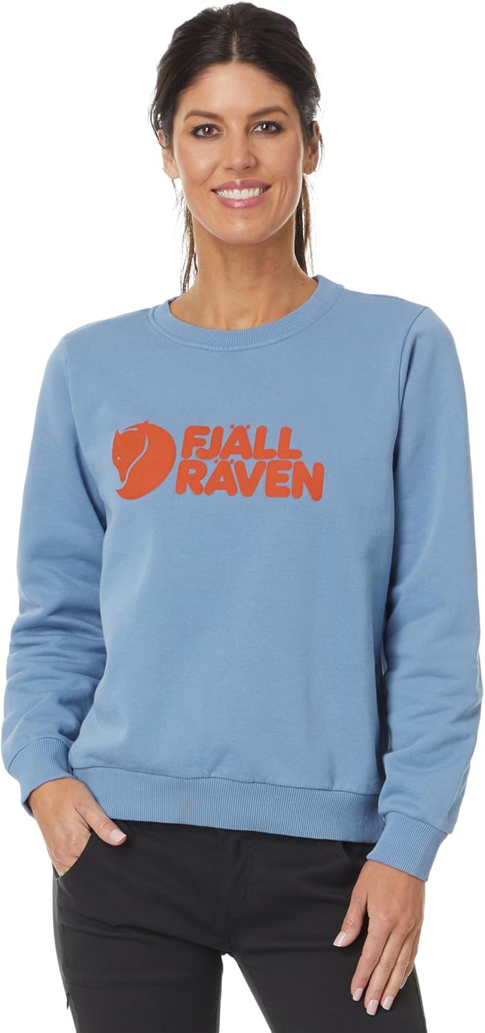 Fjällräven Damen Logo Sweater XS Dawn Blue-terracotta Brown, XS Dawn Blue-terracotta Brown