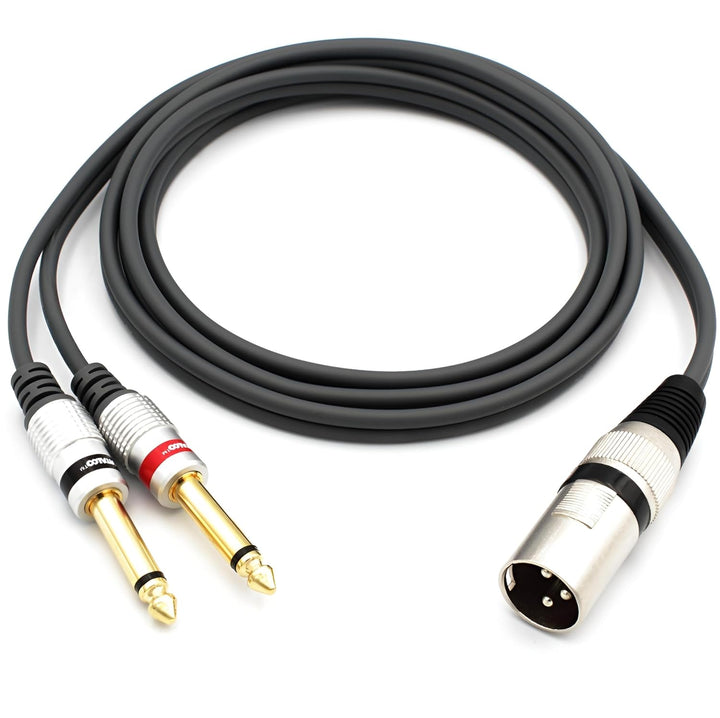 XLR Stecker auf 2x 6.3mm TS Klinke Kabel 1.5m Mikrofonkabel 3 Polig auf Mono Klinkenstecker Audio Ad