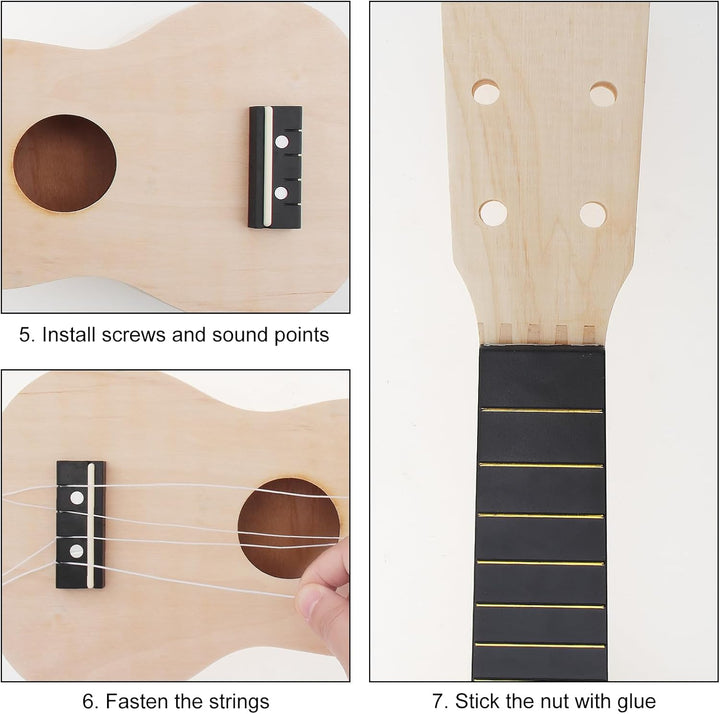 OriGlam DIY Ukulele Kit, machen Sie Ihre eigene Ukulele DIY Kit, Sopran Hawaii Ukulele, Ukulele, Haw