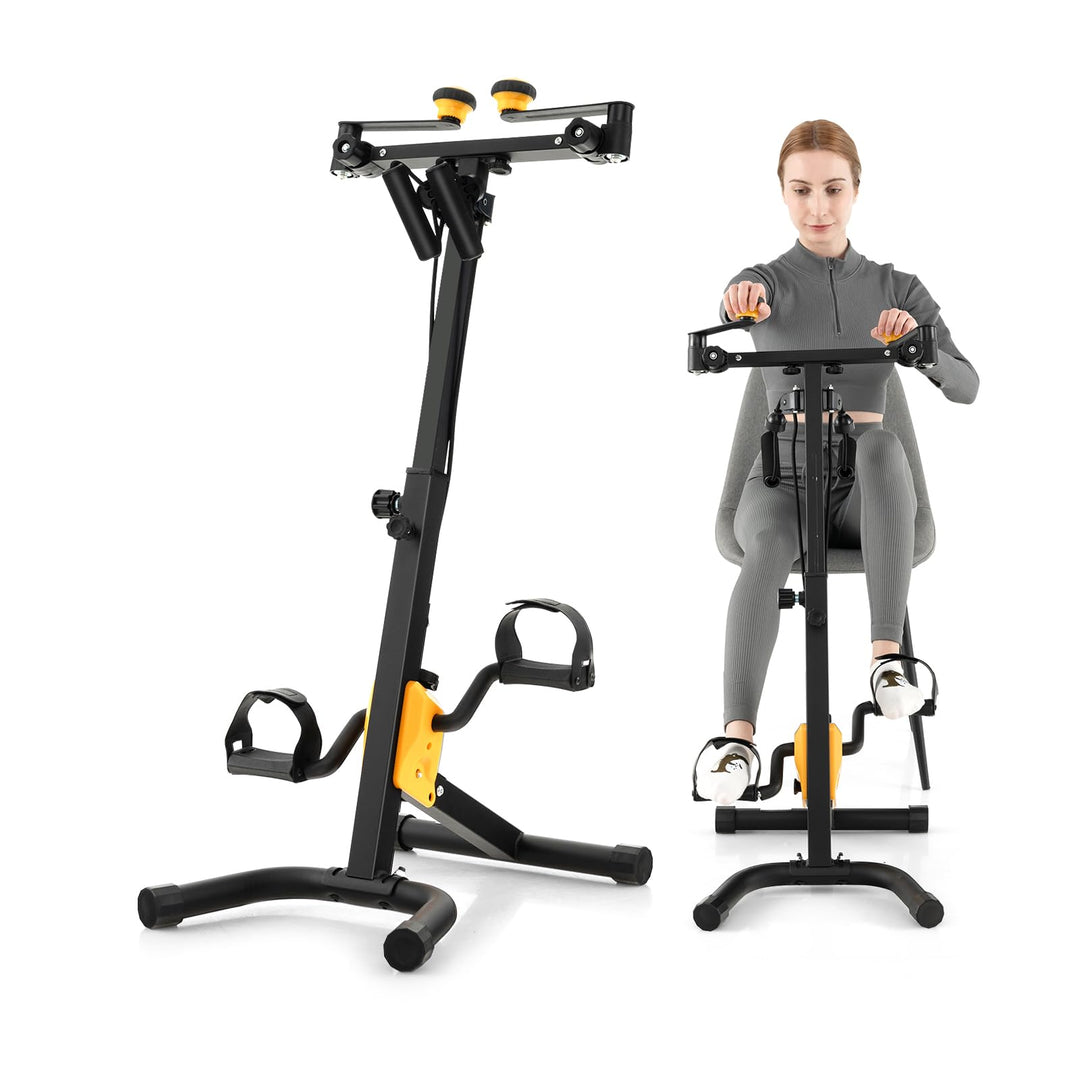 KOMFOTTEU Multifunktional Heimtrainer Fahrrad für Senioren, Pedaltrainer Arm- und Beintrainer, verst