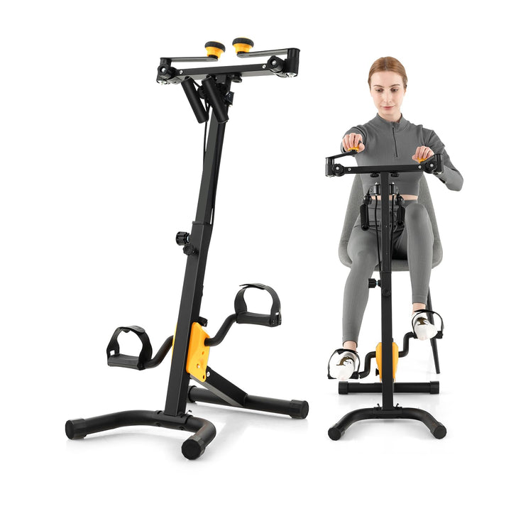 KOMFOTTEU Multifunktional Heimtrainer Fahrrad für Senioren, Pedaltrainer Arm- und Beintrainer, verst