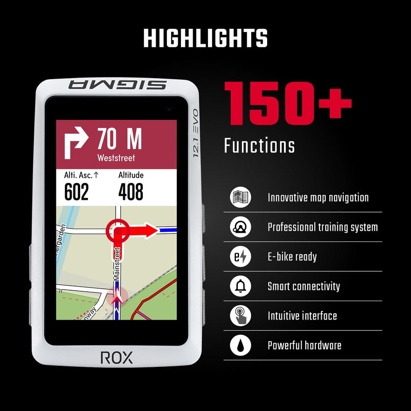 Sigma ROX 12.1 EVO Sensor Set - White Fahrrad-Navi Fahrrad Europa Bluetooth, GPS, GLONASS Variante 4