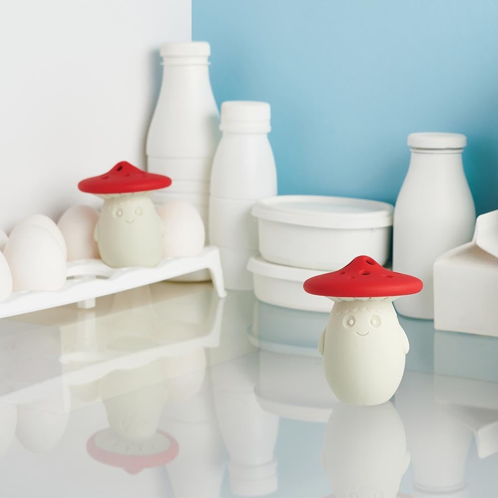 OTOTO Fun Guy Fridge Deodorizer - Food-Grade Fridge Smell Eliminator - Dishwasher Safe and BPA Free