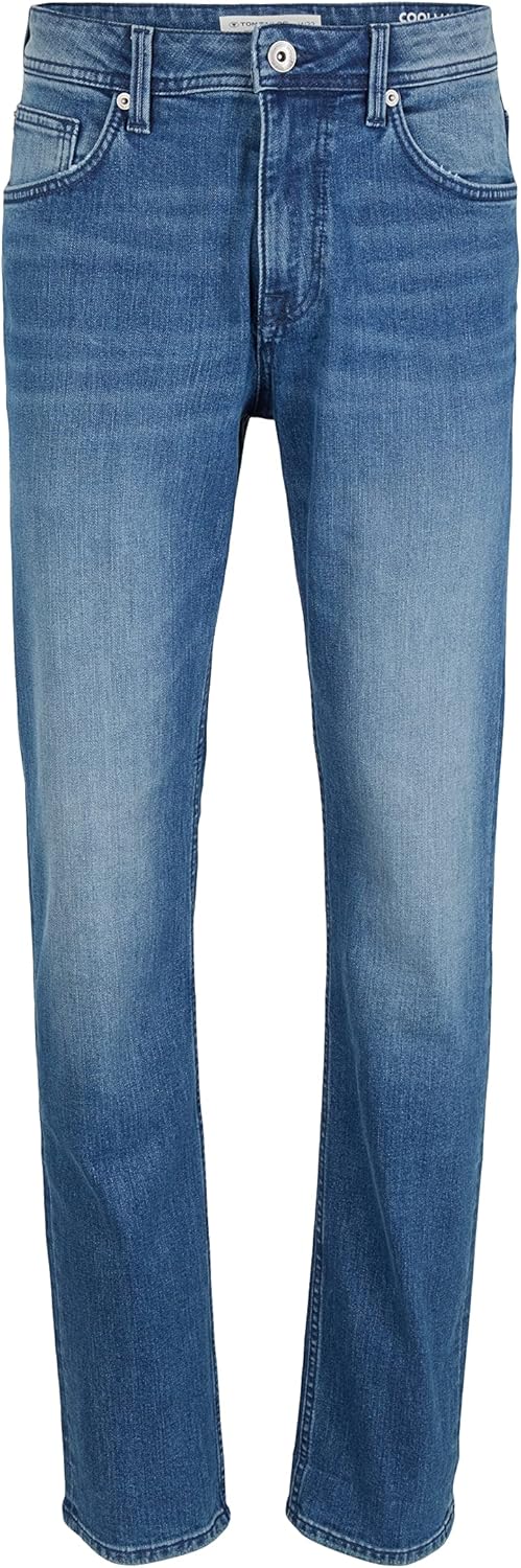 TOM TAILOR Herren Josh Regular Slim Jeans mit Coolmax®-Funktion 29W / 32L 10119 - Used Mid Stone Blu