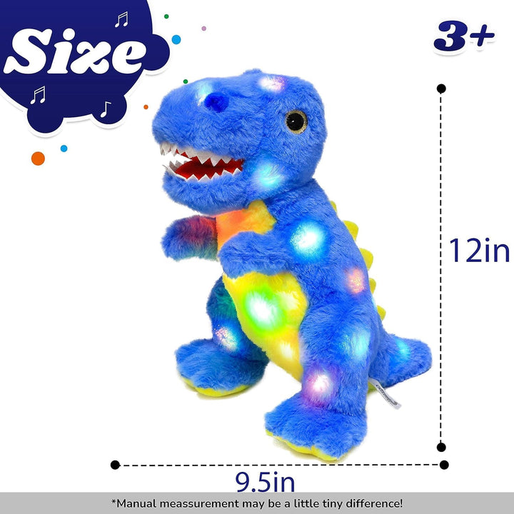 Blau Dinosaurier LED Plüschtier mit Licht up Plüsch T-Rex Plüschtiere Spielzeug, Dino Kuscheltier St