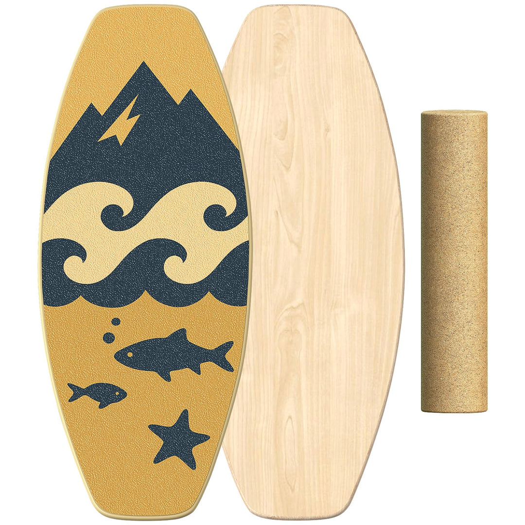 Balance Board für Erwachsene, Gleichgewichtstrainer & Stabilitätstrainer Holz Balance Board, Allroun