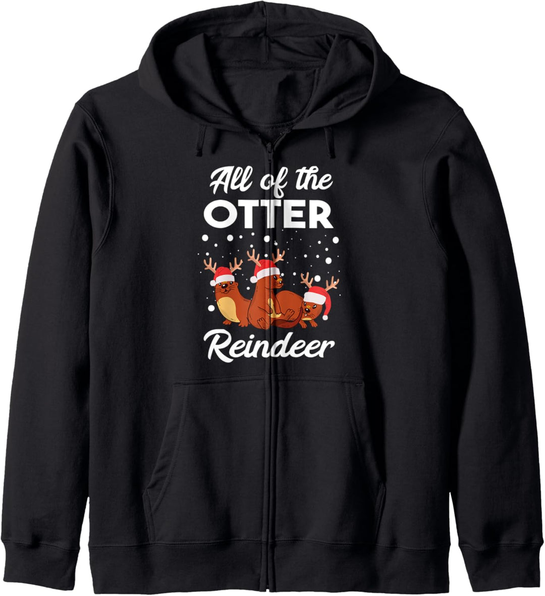 Weihnachtspyjama mit Rentier-Motiv "All of the Otter", passendes Geschenk Kapuzenjacke