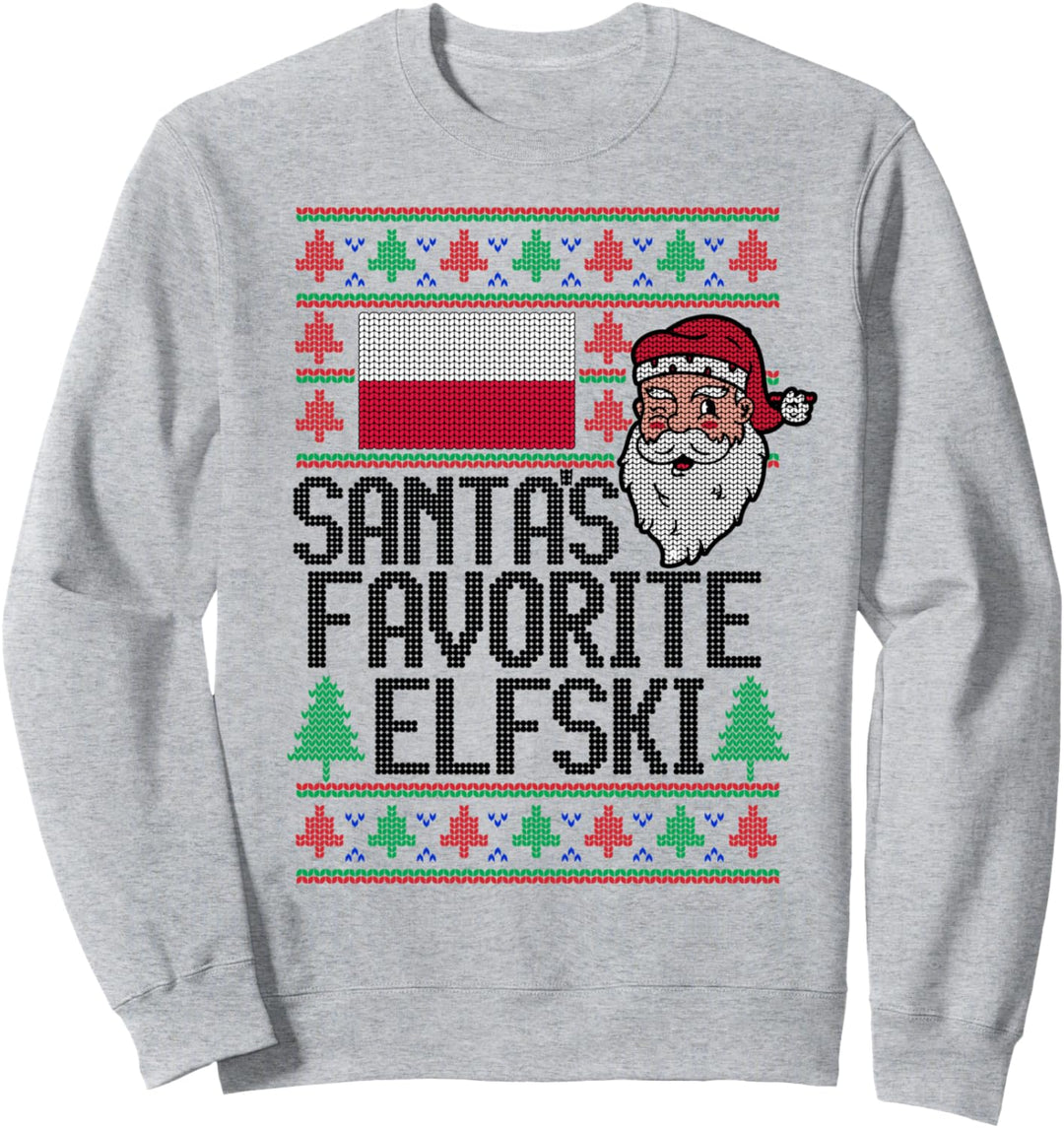 Santa's Favorite Elfski Polen Polska Christmas Sweatshirt